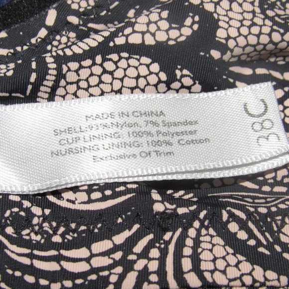 MOTHERHOOD Maternity Nursing Black Tan Floral Bra Size 38C - Picture 6 of 6